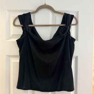 Hollister Black Cowl Neck Tank with Shoulder Ties